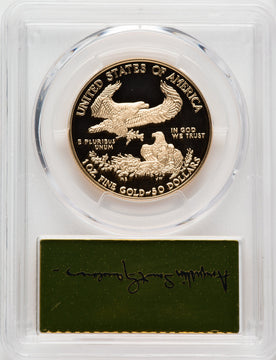 2018-W $50 One Ounce Gold Eagle First Strike Gold Foil PCGS PR70