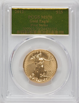 2012 $25 Half-Ounce Gold Eagle First Strike PCGS MS70