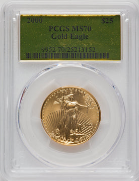 2000 $25 Half-Ounce Gold Eagle PCGS MS70