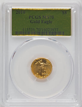 2010 $5 Tenth-Ounce Gold Eagle PCGS MS70