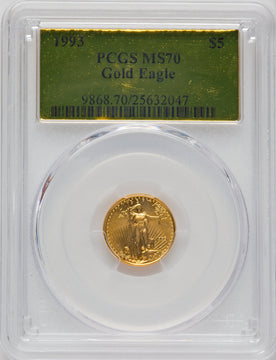 1993 $5 Tenth-Ounce Gold Eagle PCGS MS70
