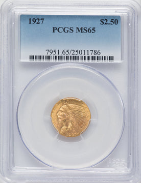 1927 $2.50 Indian Quarter Eagle PCGS MS65