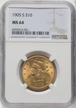 1905-S $10 Liberty Eagle NGC MS64