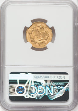 1878 $3 Three Dollar Gold Pieces NGC MS63