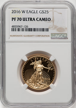 2016-W $25 Half-Ounce Gold Eagle 30th Anniversary NGC PF70
