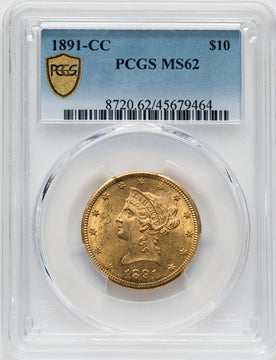 1891-CC $10 Liberty Eagle PCGS MS62