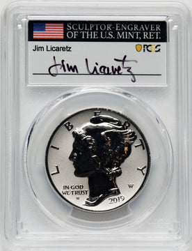 2019-W $25 Palladium Reverse Proof First Day of Issue PCGS PR70 Jim Licaretz