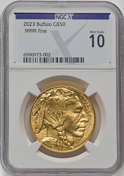 2023 $50 One-Ounce Gold Buffalo NGCX MS10