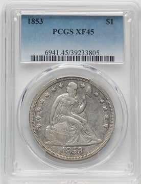 1853 S$1 Seated Dollar PCGS XF45