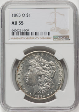 1893-O $1 Morgan Dollar NGC AU55