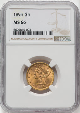 1895 $5 Liberty Half Eagle NGC MS66