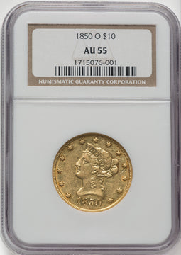 1850-O $10 Liberty Eagle NGC AU55