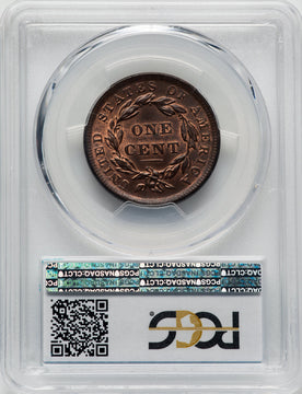 1839 Silly Head RB CAC Large Cent PCGS MS65