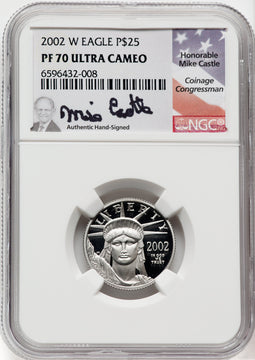 2002-W $25 Quarter-Ounce Platinum Eagle Statue of Liberty DC NGC PF70