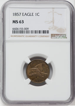 1857 1C Flying Eagle Cent NGC MS63