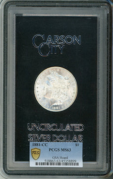 1881-CC $1 GSA Hoard Morgan Dollar PCGS MS63