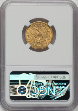 1874-CC $5 Liberty Half Eagle NGC AU58