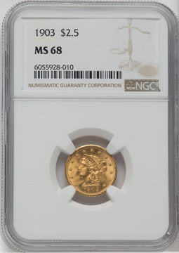 1903 $2.50 Liberty Quarter Eagle NGC MS68