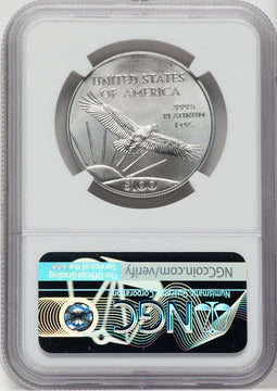 2020 $100 One Ounce Statue of Liberty First Day of Issue NGC MS70 Anna Cabral Signed