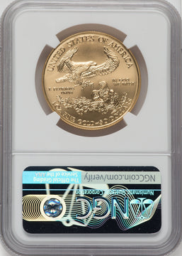 2006-W $50 One-Ounce Gold Eagle 20th Anniversary NGC MS70 Castle