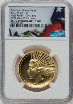 2019-W $100 High Relief NGC SP70 Enhanced Finish