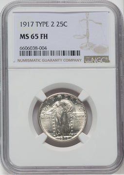 1917 25C Type Two FH Standing Liberty Quarter NGC MS65