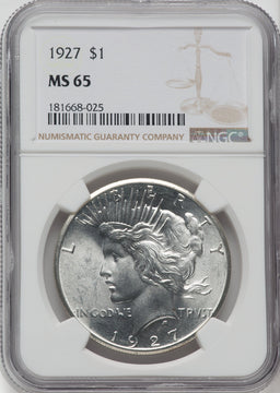 1927 $1 Peace Dollar NGC MS65