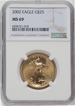 2002 $25 Half-Ounce Gold Eagle NGC MS69