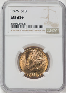 1926 $10 NGC Plus Indian Eagle NGC MS63+