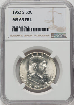 1952-S 50C FL Franklin Half Dollar NGC MS65