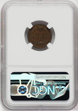1872 1C BN Indian Cent NGC AU58