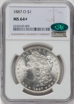 1887-O $1 CAC NGC Plus Morgan Dollar NGC MS64+
