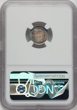 1837 No Stars Large Date (Curl Top 1) Seated Half Dime NGC MS66