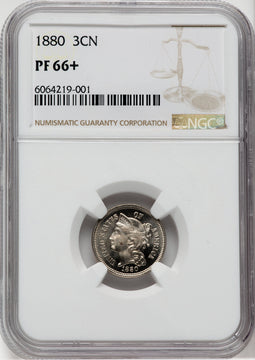 1880 3CN NGC Plus Proof Three Cent Nickel NGC PR66+