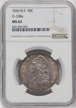 1836/1336 50C O-108a Bust Half Dollar NGC MS62