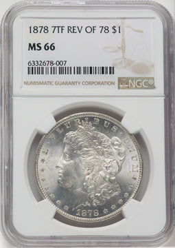 1878 7TF $1 Reverse of 1878 Morgan Dollar NGC MS66