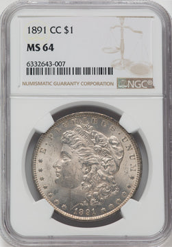 1891-CC $1 Morgan Dollar NGC MS64