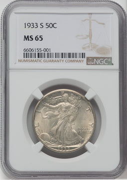 1933-S 50C Walking Liberty Half Dollar NGC MS65
