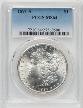1891-S $1 Morgan Dollar PCGS MS64