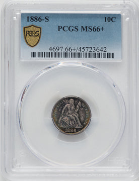 1886-S 10C Seated Dime PCGS MS66+