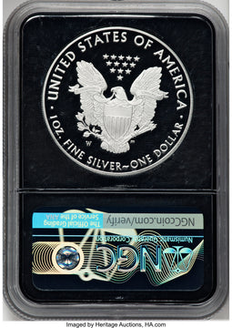 2018-W S$1 Silver Eagle First Strike Silver Foil NGC PF70
