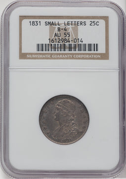 1831 25C B-4 Bust Quarter NGC AU55