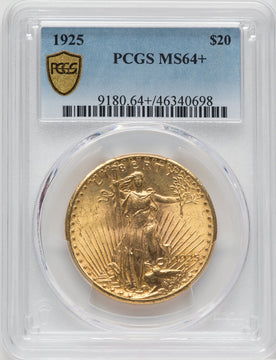 1925 $20 Saint-Gaudens Double Eagle PCGS MS64+