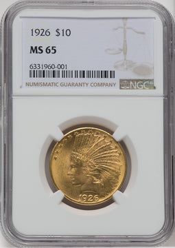 1926 $10 Indian Eagle NGC MS65