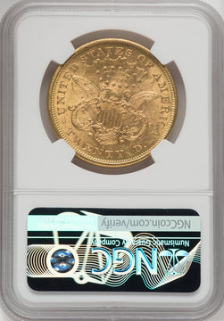 1876-S $20 Liberty Double Eagle NGC AU58 (760807046)