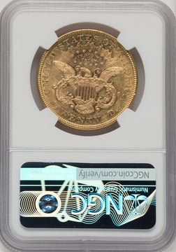 1876 $20 Liberty Double Eagle NGC AU53
