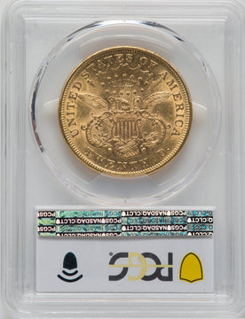 1873 $20 OPEN 3 Liberty Double Eagle PCGS AU53
