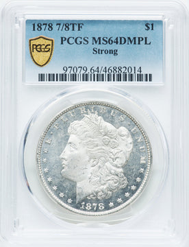 1878 7/8TF $1 STRONG DM Morgan Dollar PCGS MS64