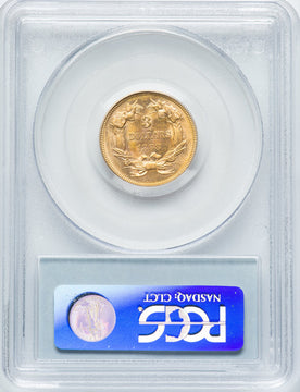 1868 $3 Three Dollar Gold Pieces PCGS MS63