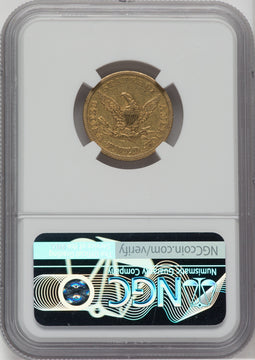 1843 $5 Liberty Half Eagle NGC AU50